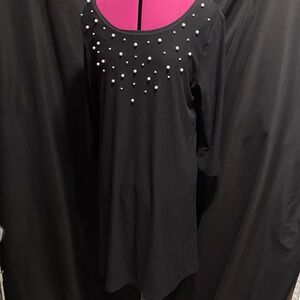 NWOT Harlow & Rose black white pearl 3/4 sleeve T-shirt dress M